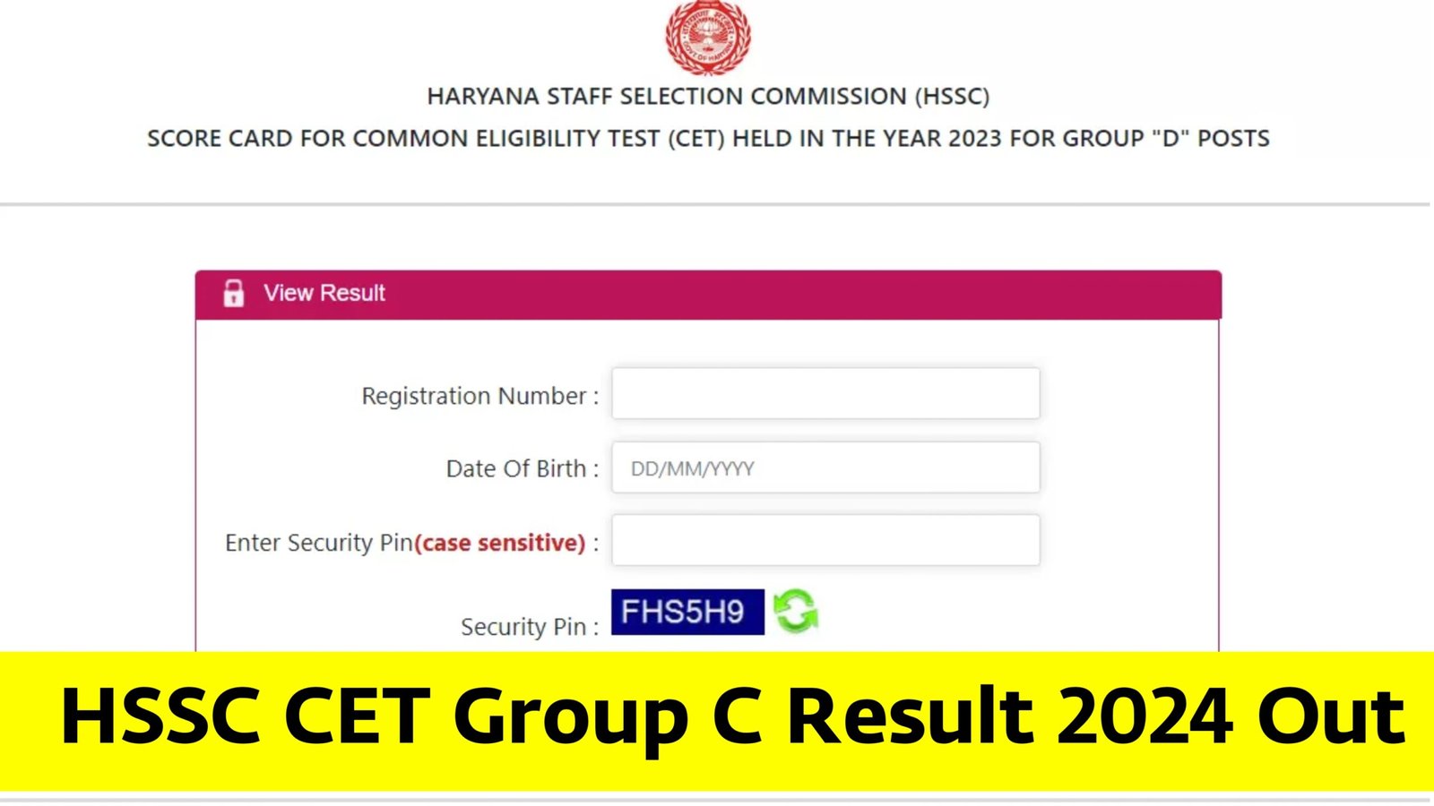 HSSC CET Group C Result 2024 Out